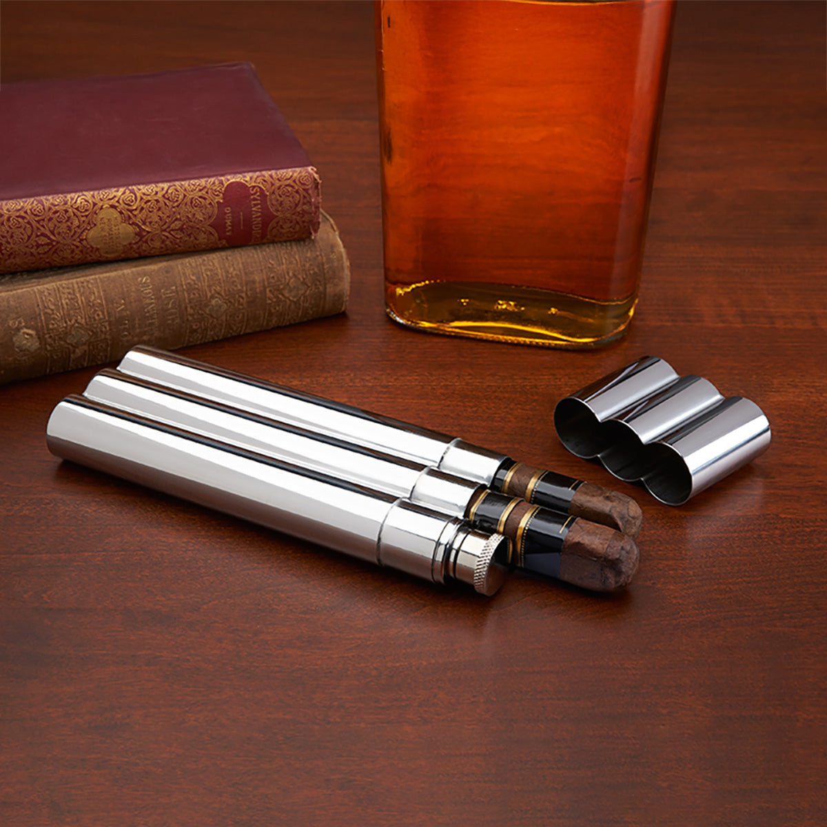Double Cigar Holder And Flask