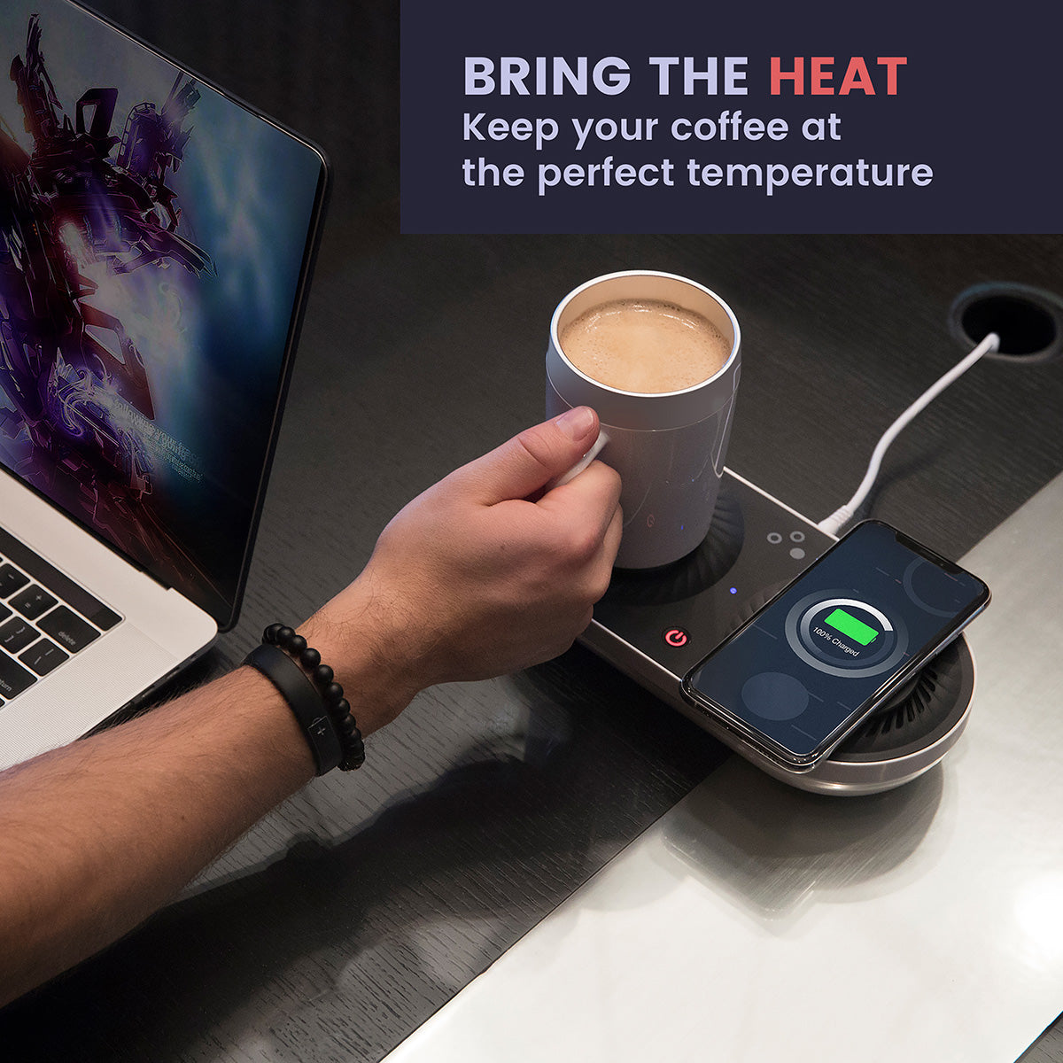 Heating/Cooling Beverage Base with Wireless Charging by Sharper Image - image 5