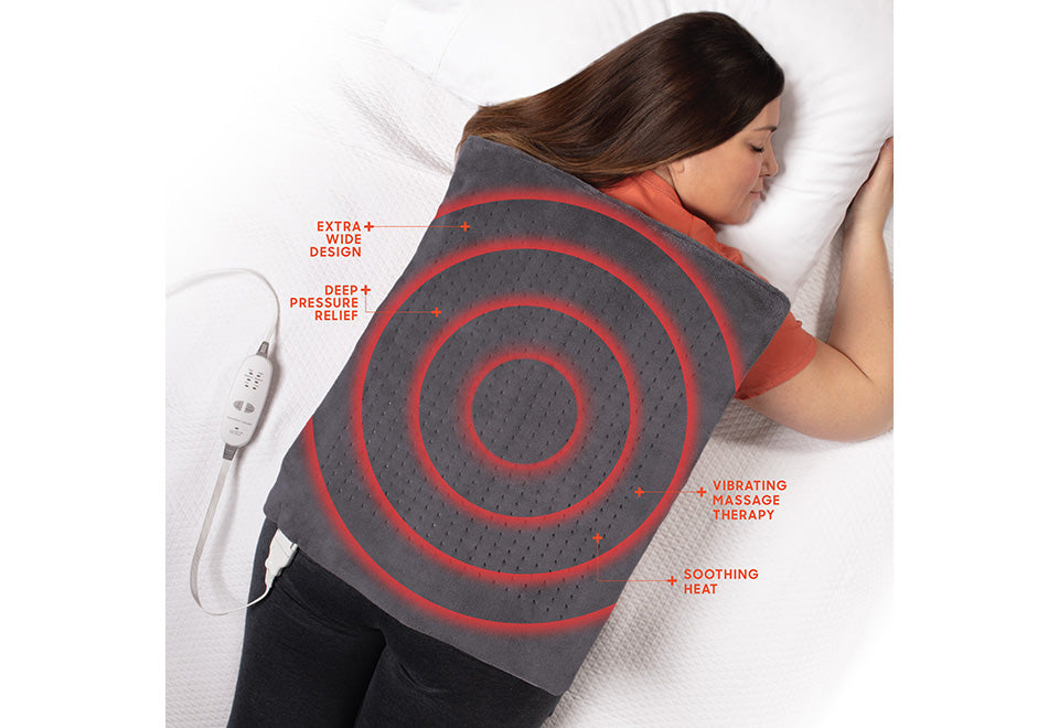 XXL Wide Calming Heat™ Massaging Weighted Heating Pad by Sharper Image - image 2