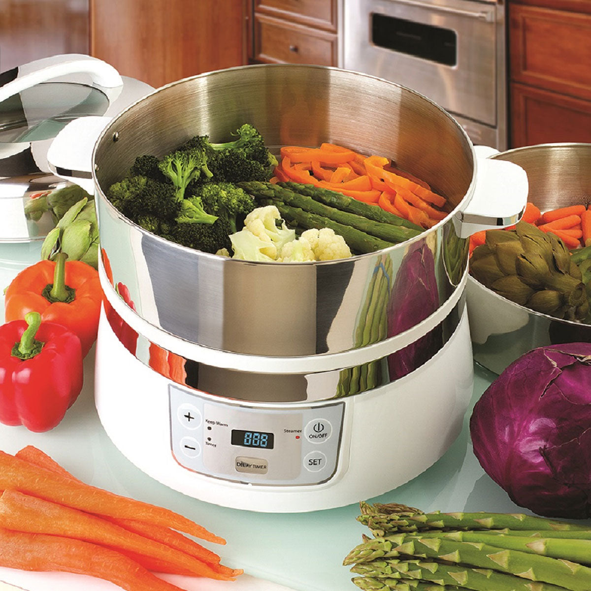 2-Tier Stainless Steel Electric Food Steamer