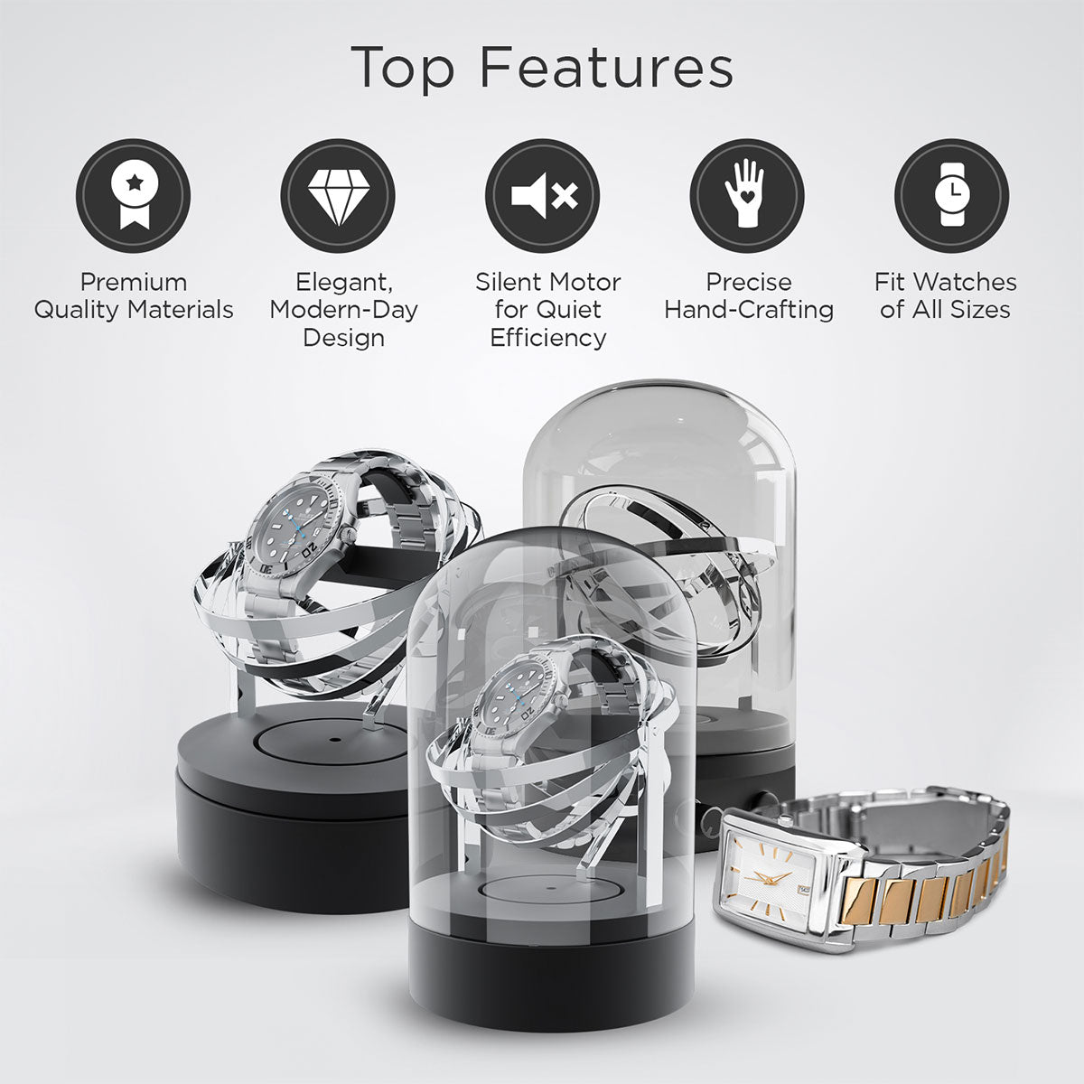Luxury Glass Automatic Watch Winder - image 3