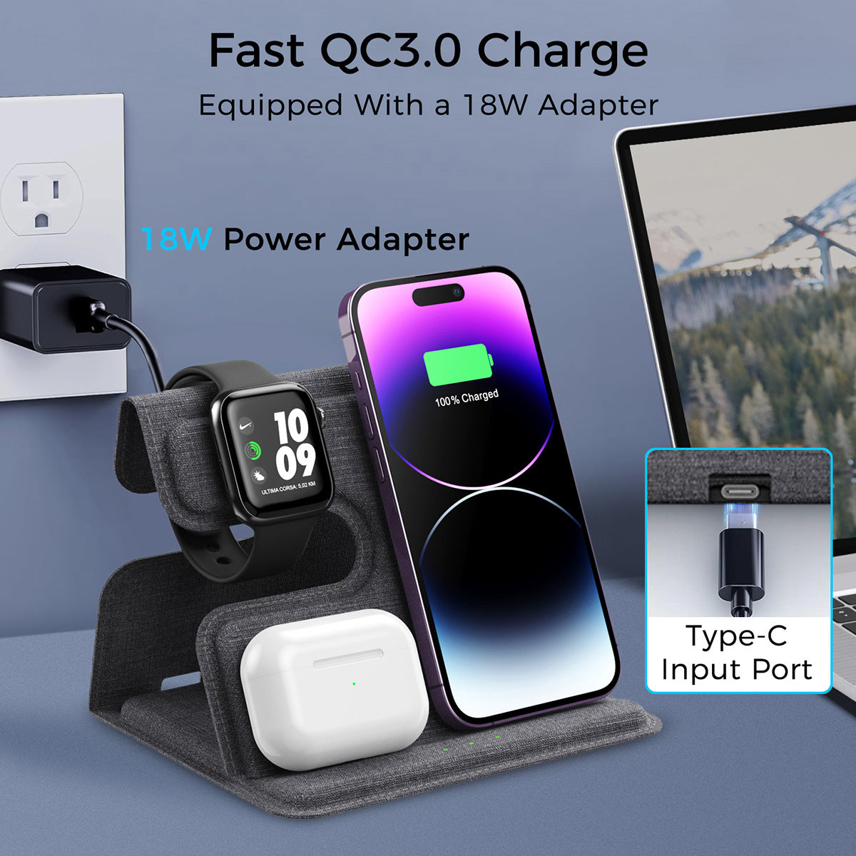3-in-1 Foldable Wireless Charging Stand - image 3