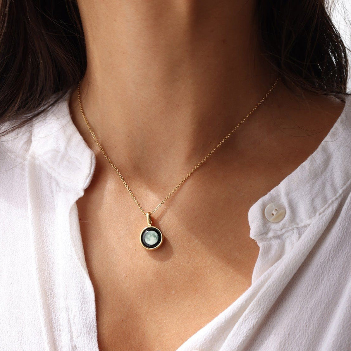 Personalized Choose Your Moon Phase Sky Light Necklace