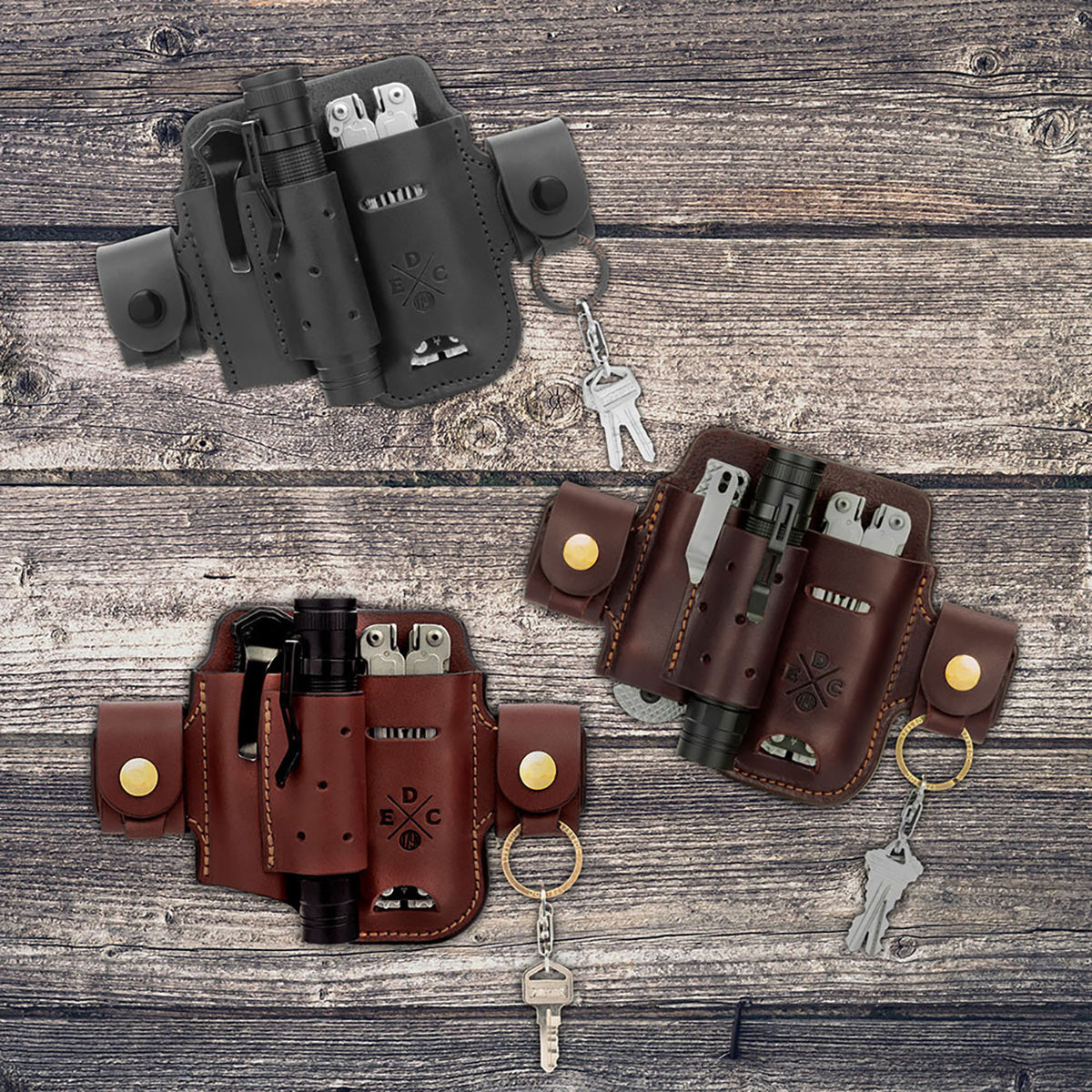 Leather Multitool Action Snap Belt Sheath