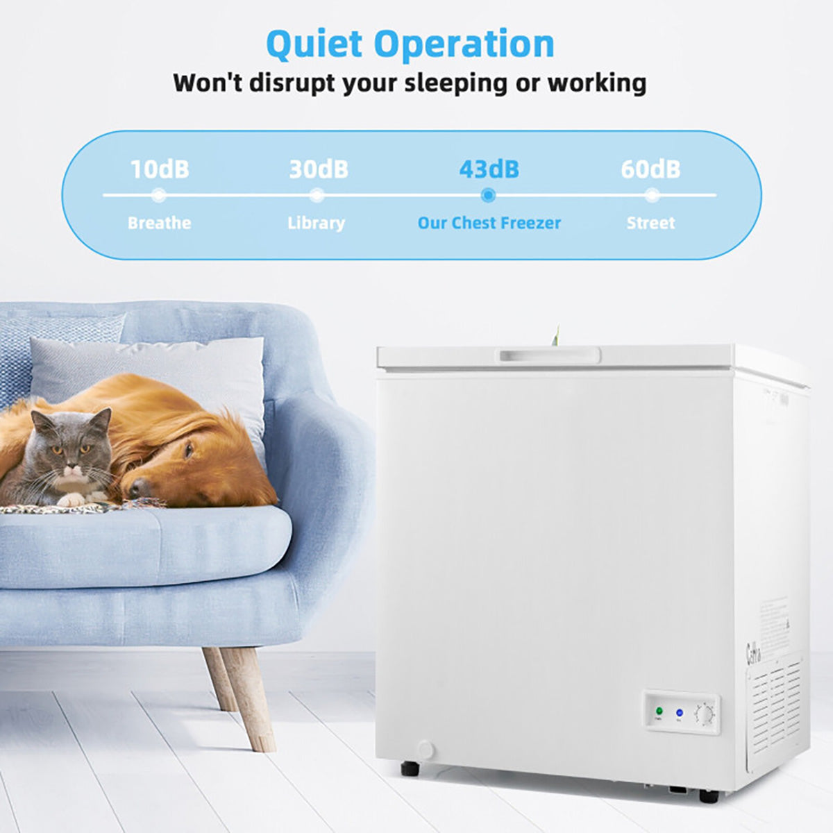 Compact Chest Freezer with Removable Storage Basket - image 14