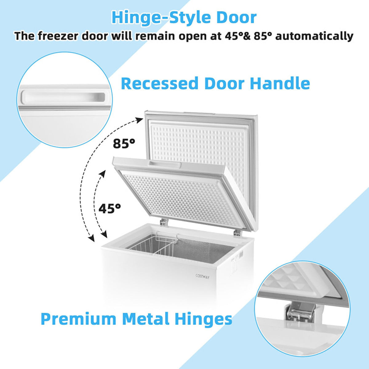 Compact Chest Freezer with Removable Storage Basket - image 11