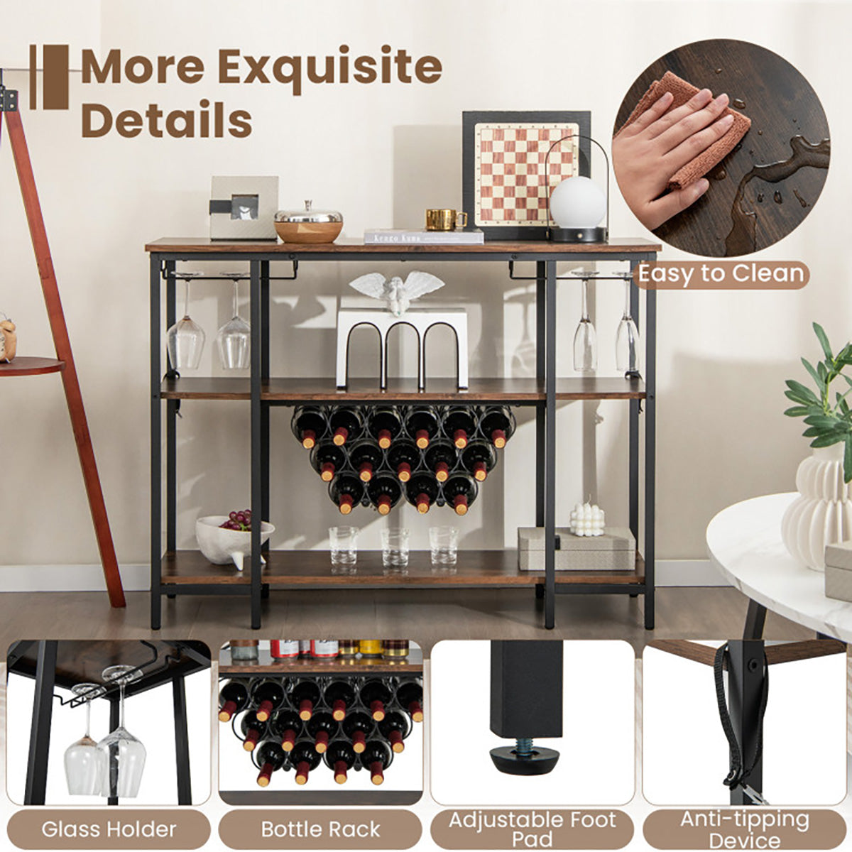 Industrial Wine Rack with Storage Shelves - image 15