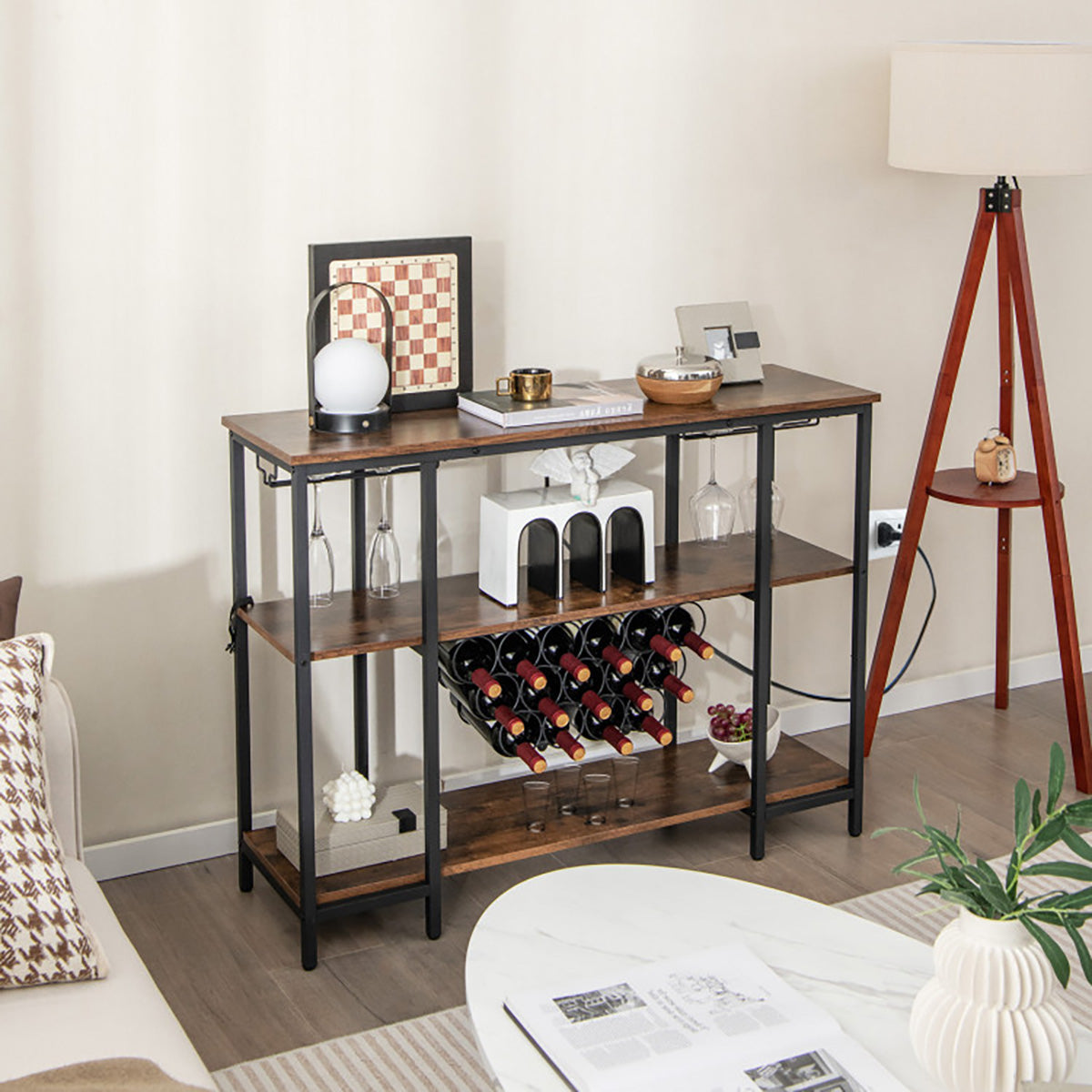 Industrial Wine Rack with Storage Shelves - image 20