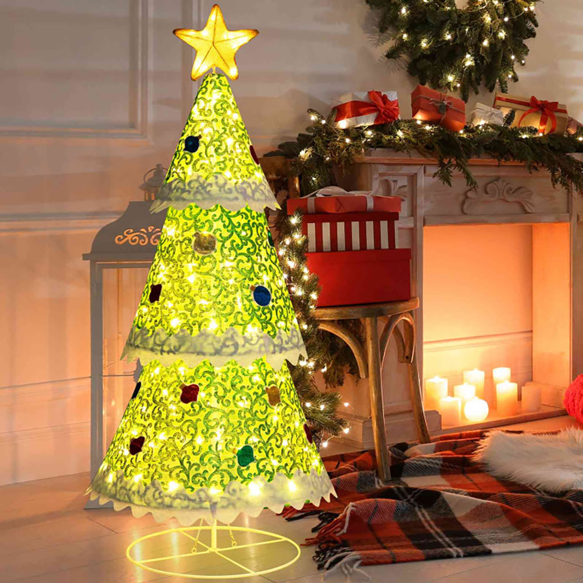 4.6' Pre-Lit Pop-up Christmas Tree