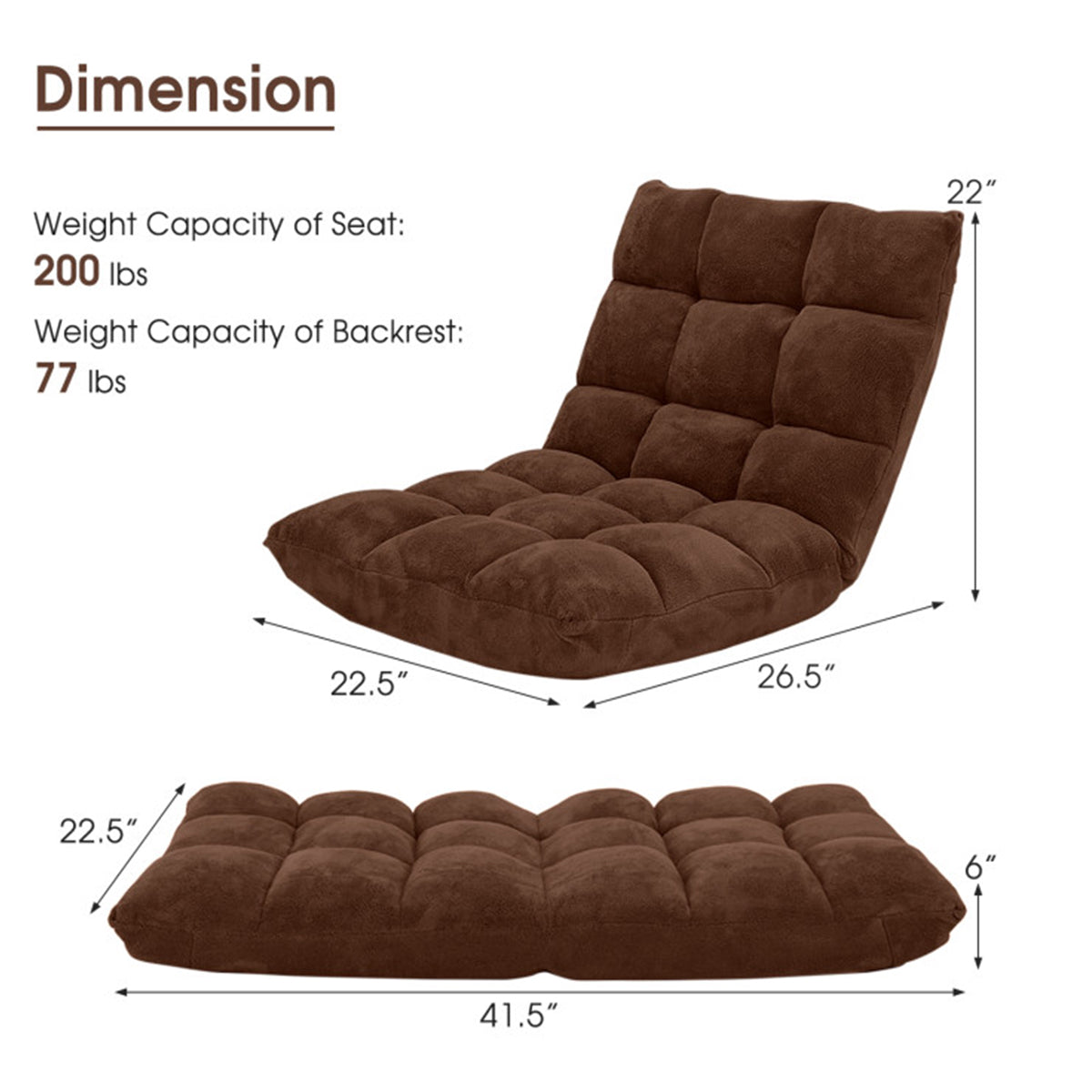 14-Position Adjustable Cushioned Floor Chair - image 42