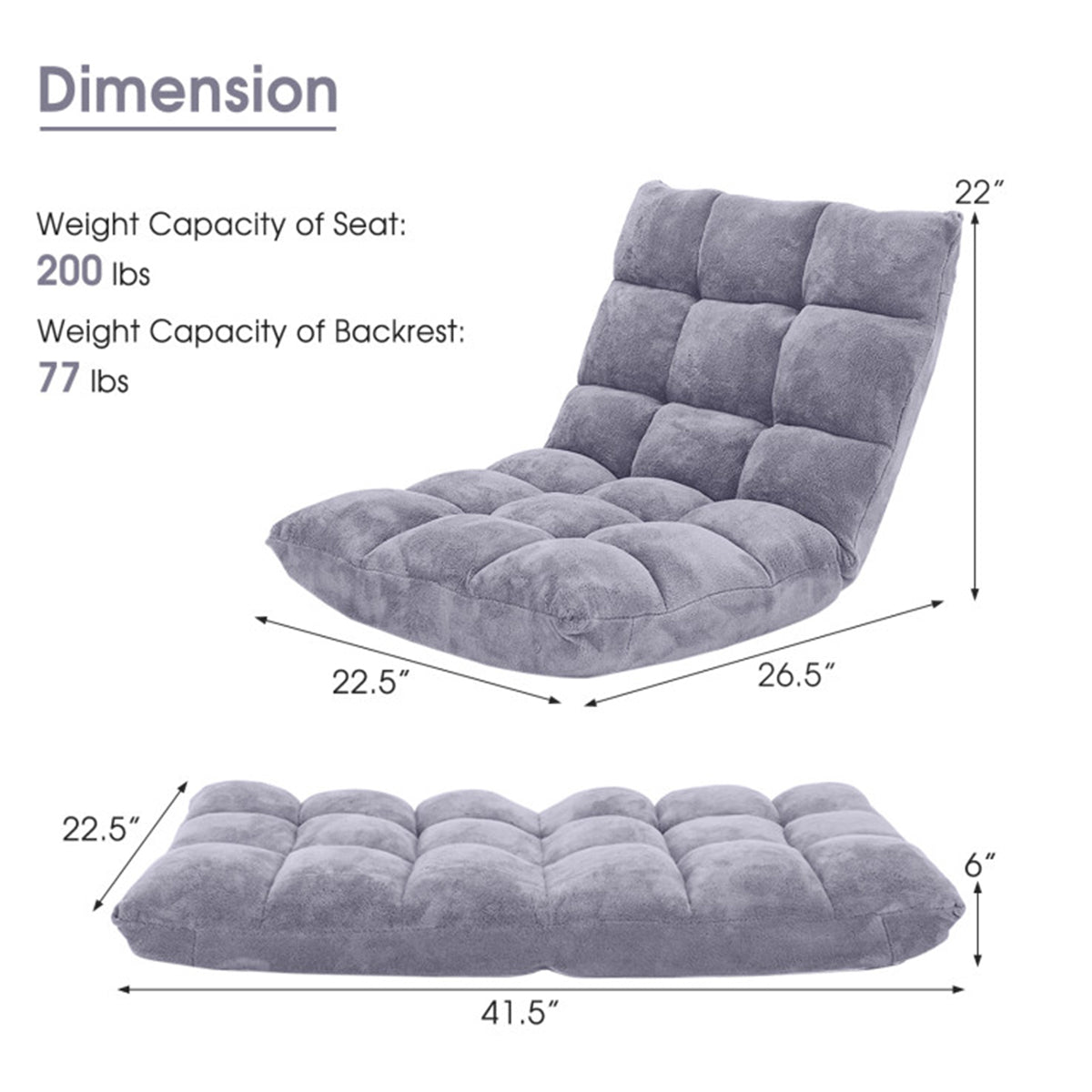 14-Position Adjustable Cushioned Floor Chair - image 53