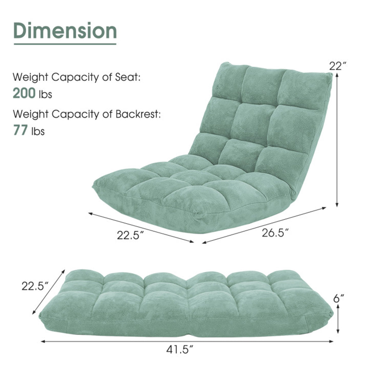 14-Position Adjustable Cushioned Floor Chair - image 61