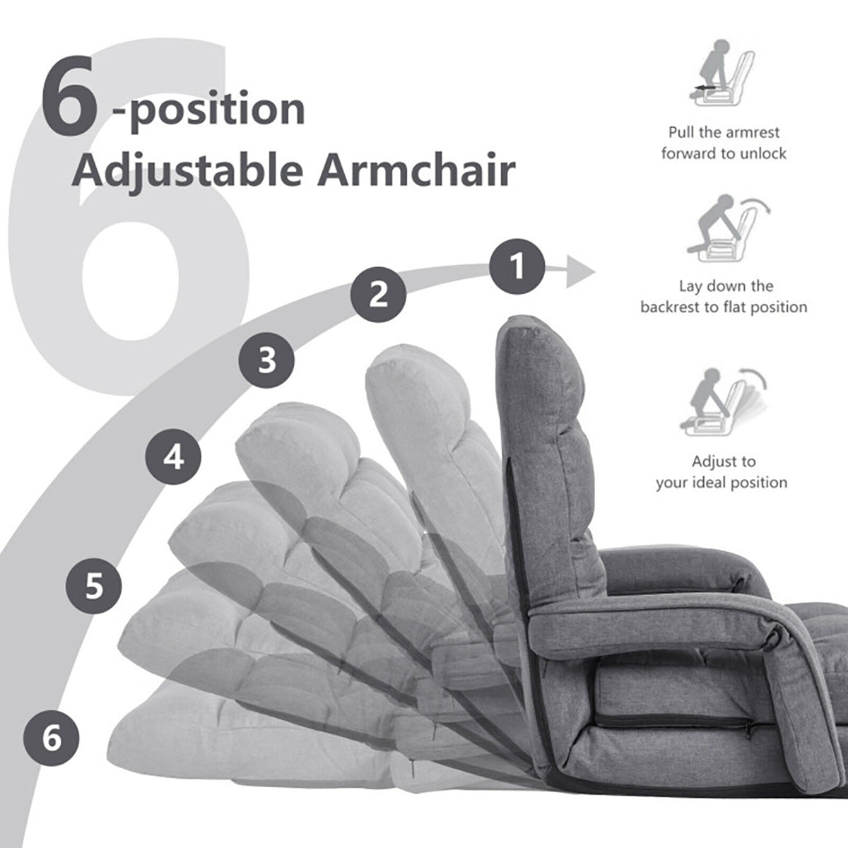 Folding Floor Chair Sofa Bed - image 15