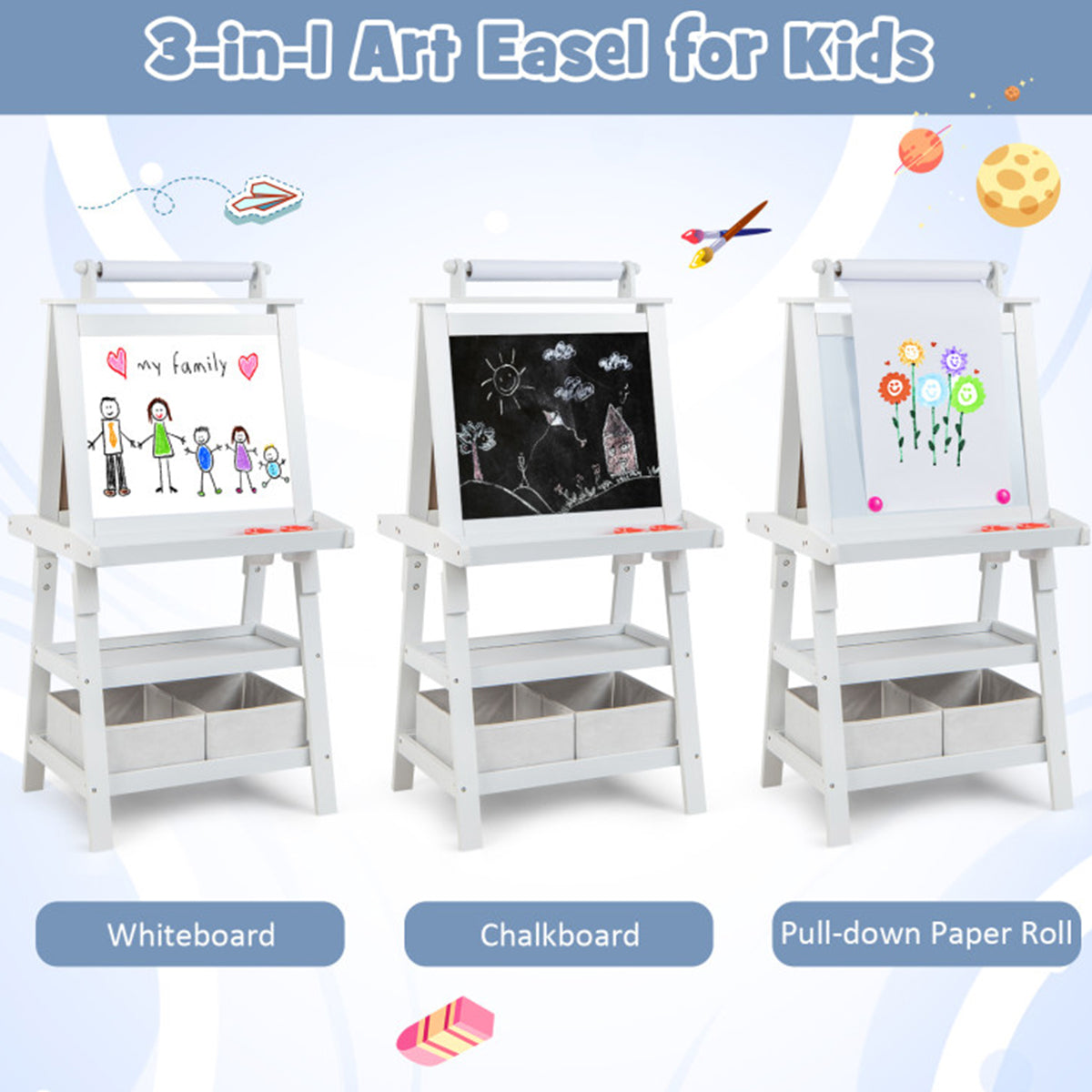 3-in-1 Kids Double-Sided Art Easel - image 50