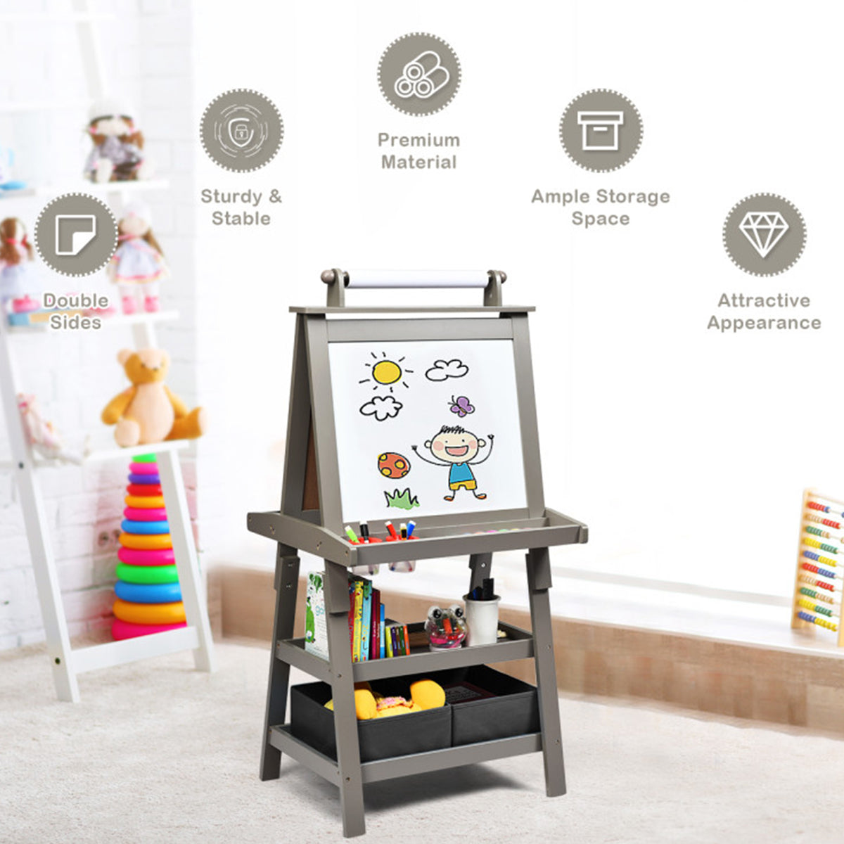 3-in-1 Kids Double-Sided Art Easel - image 20