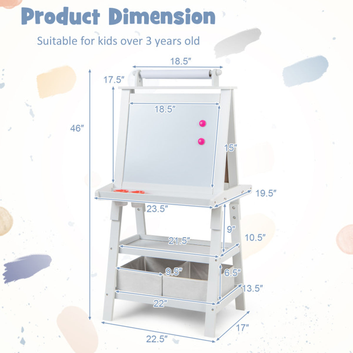 3-in-1 Kids Double-Sided Art Easel - image 56