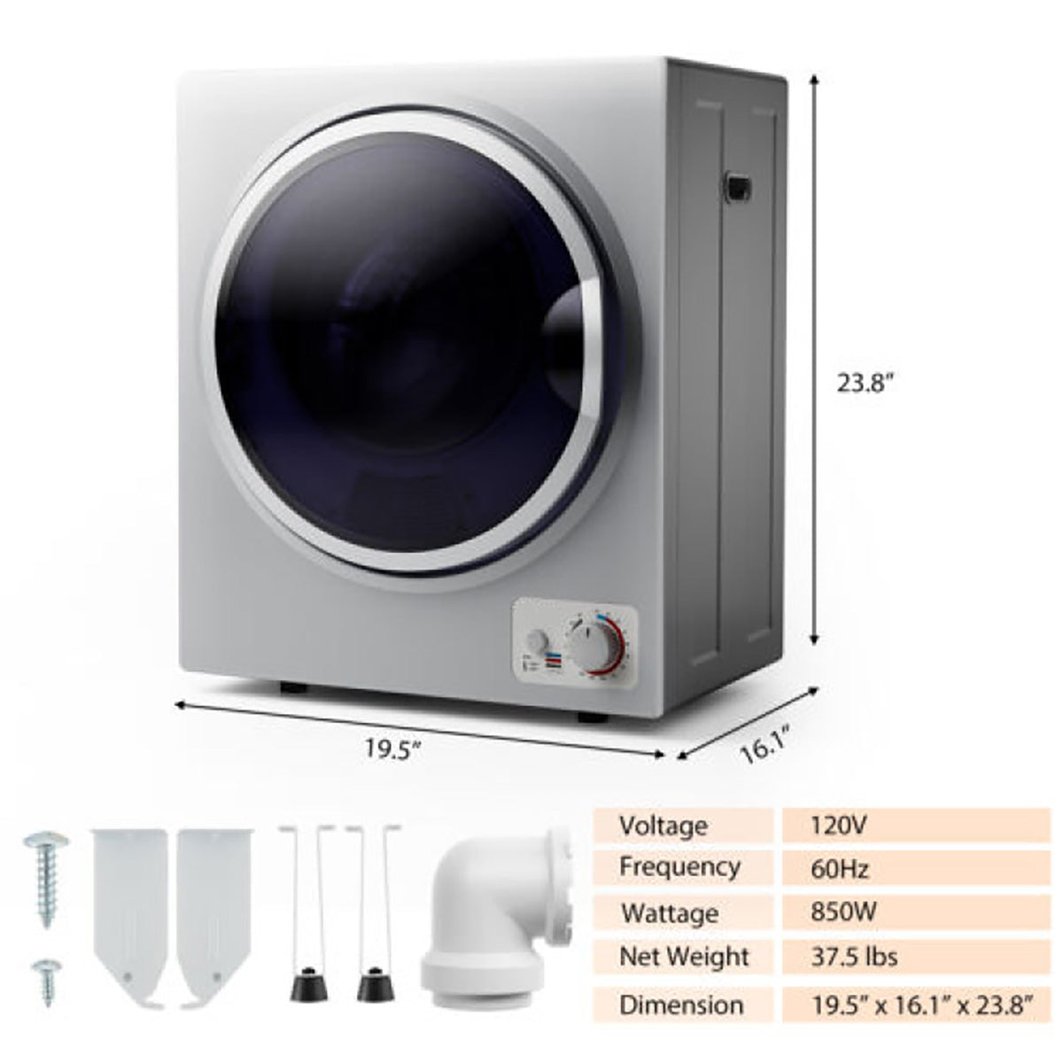 1.5 Cu. Ft. Compact Electric Clothes Dryer - image 10