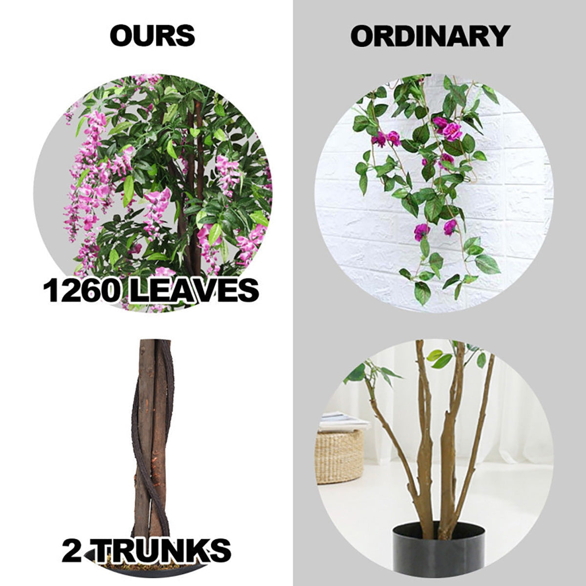 6' Artificial Silk Wisteria Tree - image 6