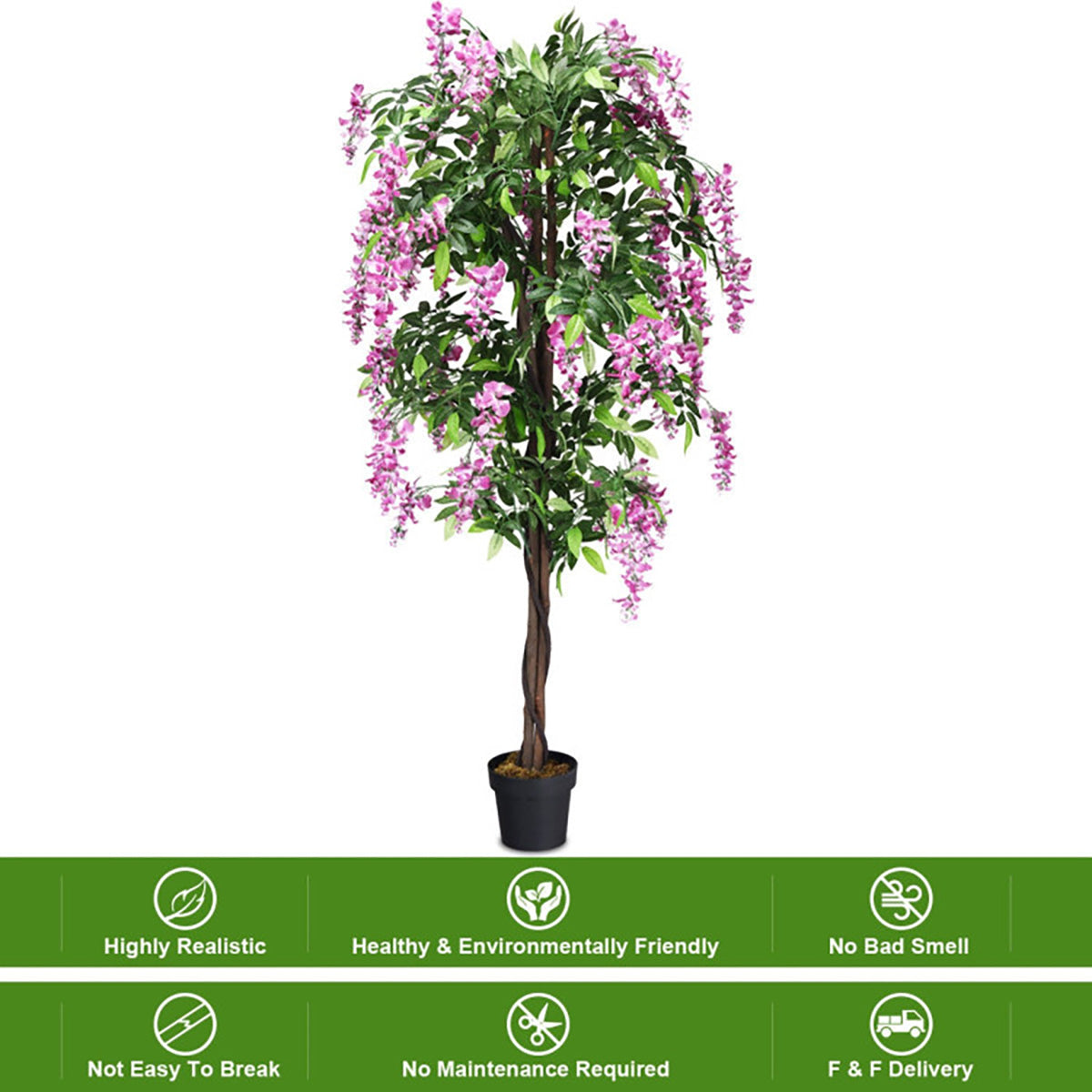 6' Artificial Silk Wisteria Tree - image 8