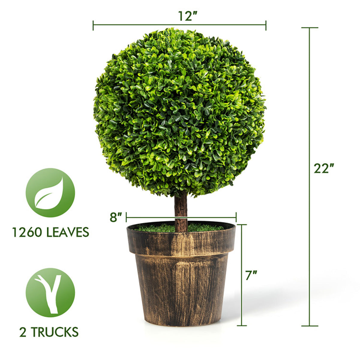 Artificial Ball Trees with Natural Look (Set of 2) - image 8