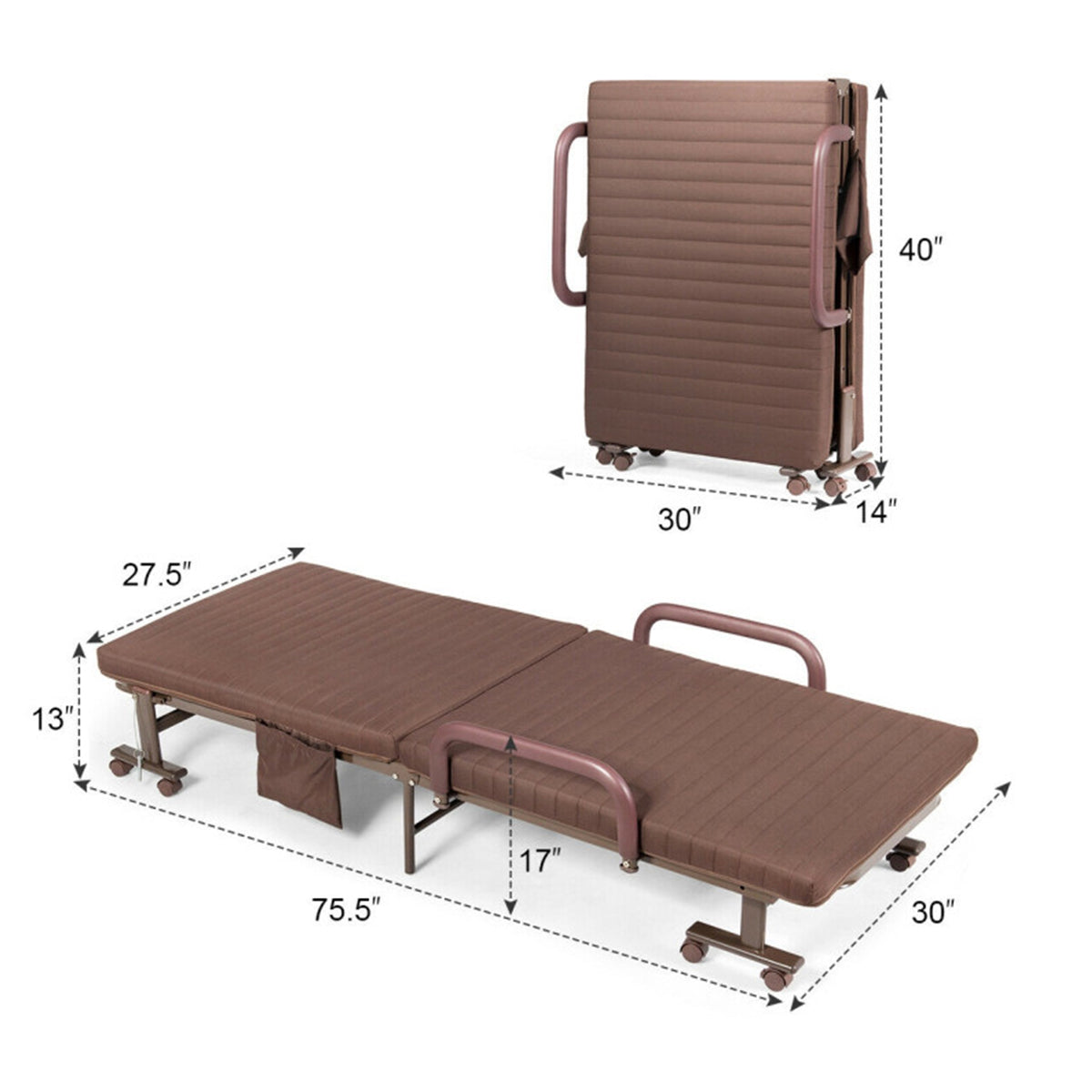 Portable Adjustable Guest Single Bed Twin Mattress - image 29