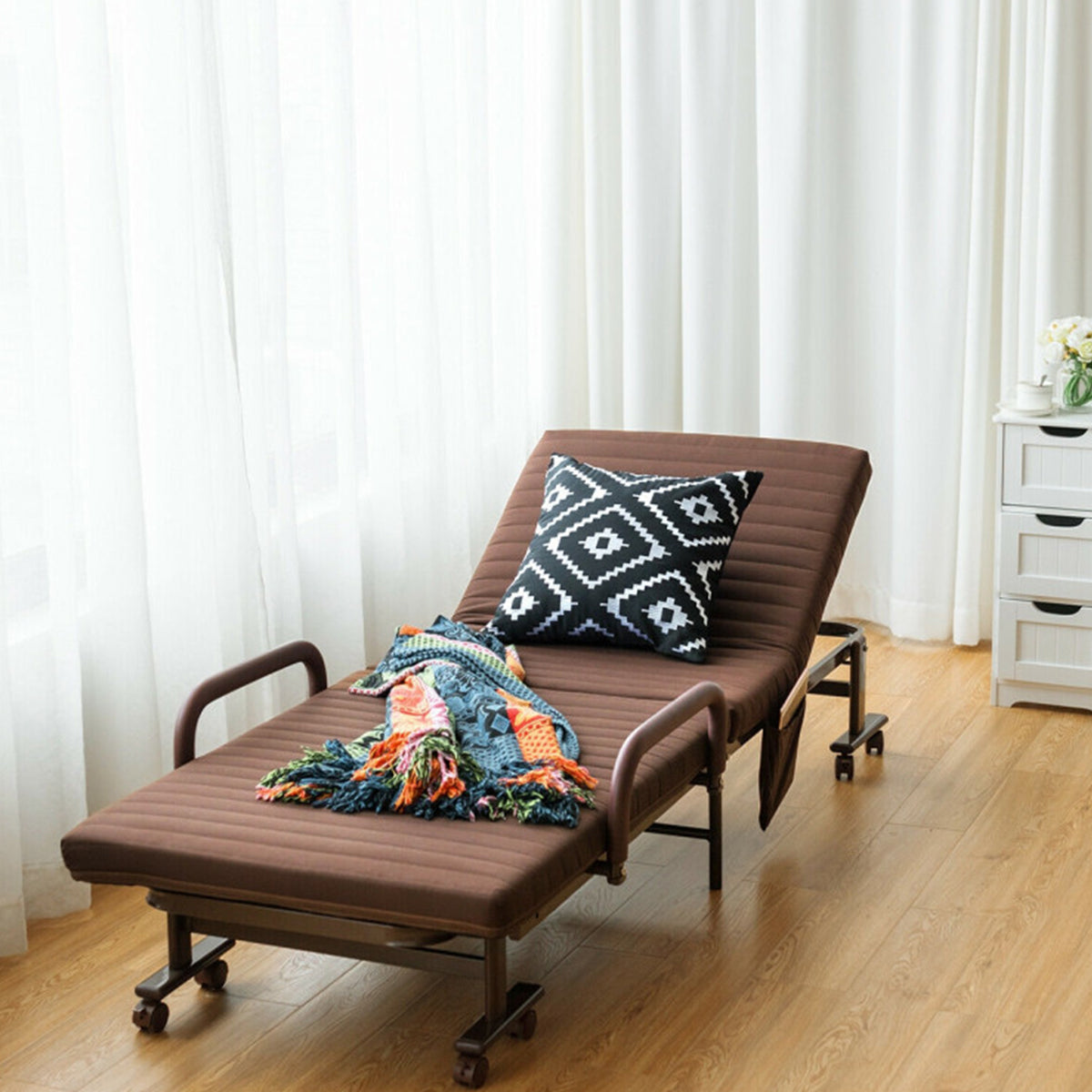 Portable Adjustable Guest Single Bed Twin Mattress - image 22
