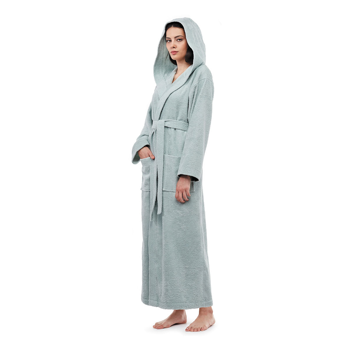 Turkish Cotton Ankle Length Hooded Bathrobe - image 33