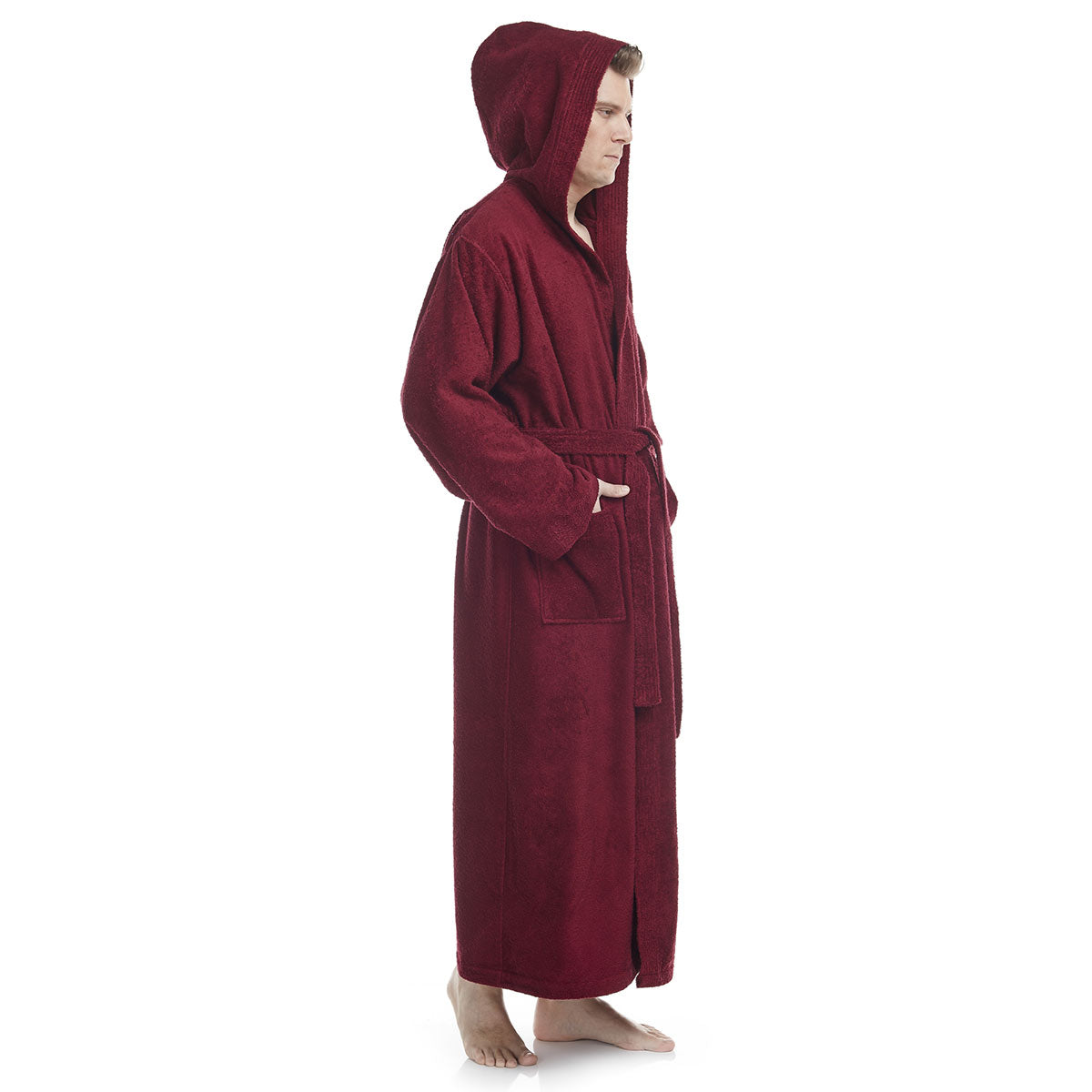 Turkish Cotton Ankle Length Hooded Bathrobe - image 9