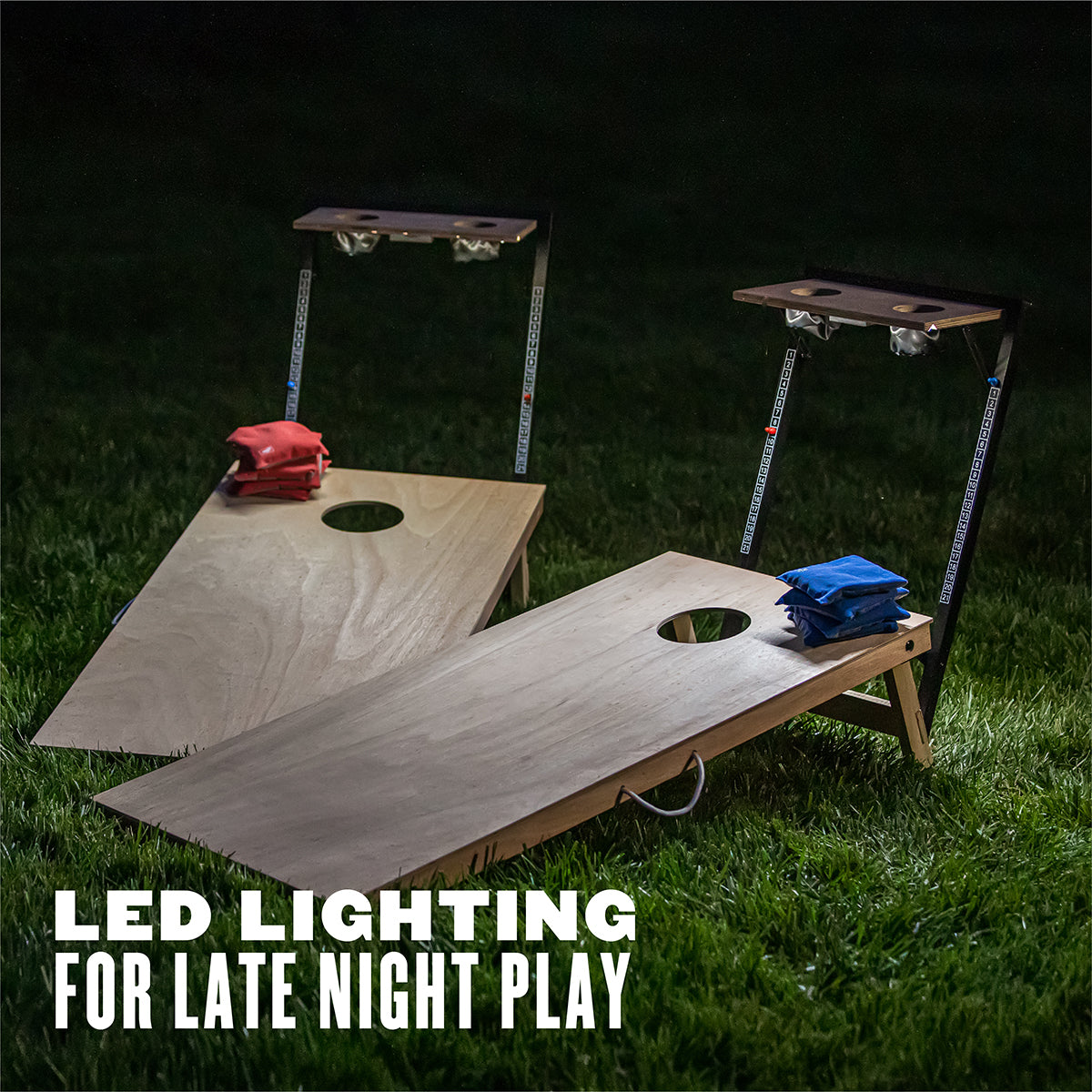 LED Wood Cornhole Set with Integrated Caddy - image 15