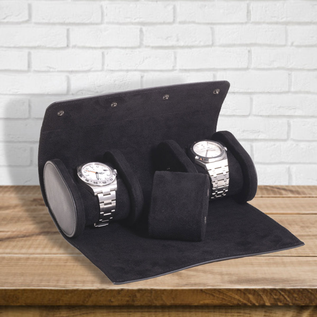 Genuine Leather Watch Roll for 3 Watches