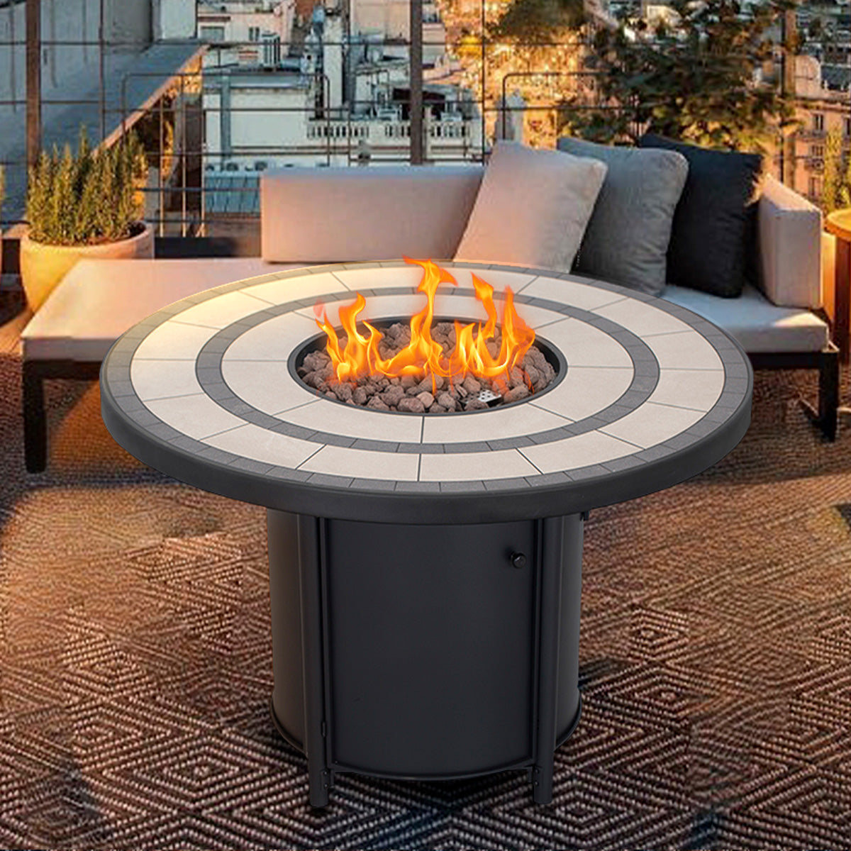 Round Propane Gas Fire Pit Table - image 4