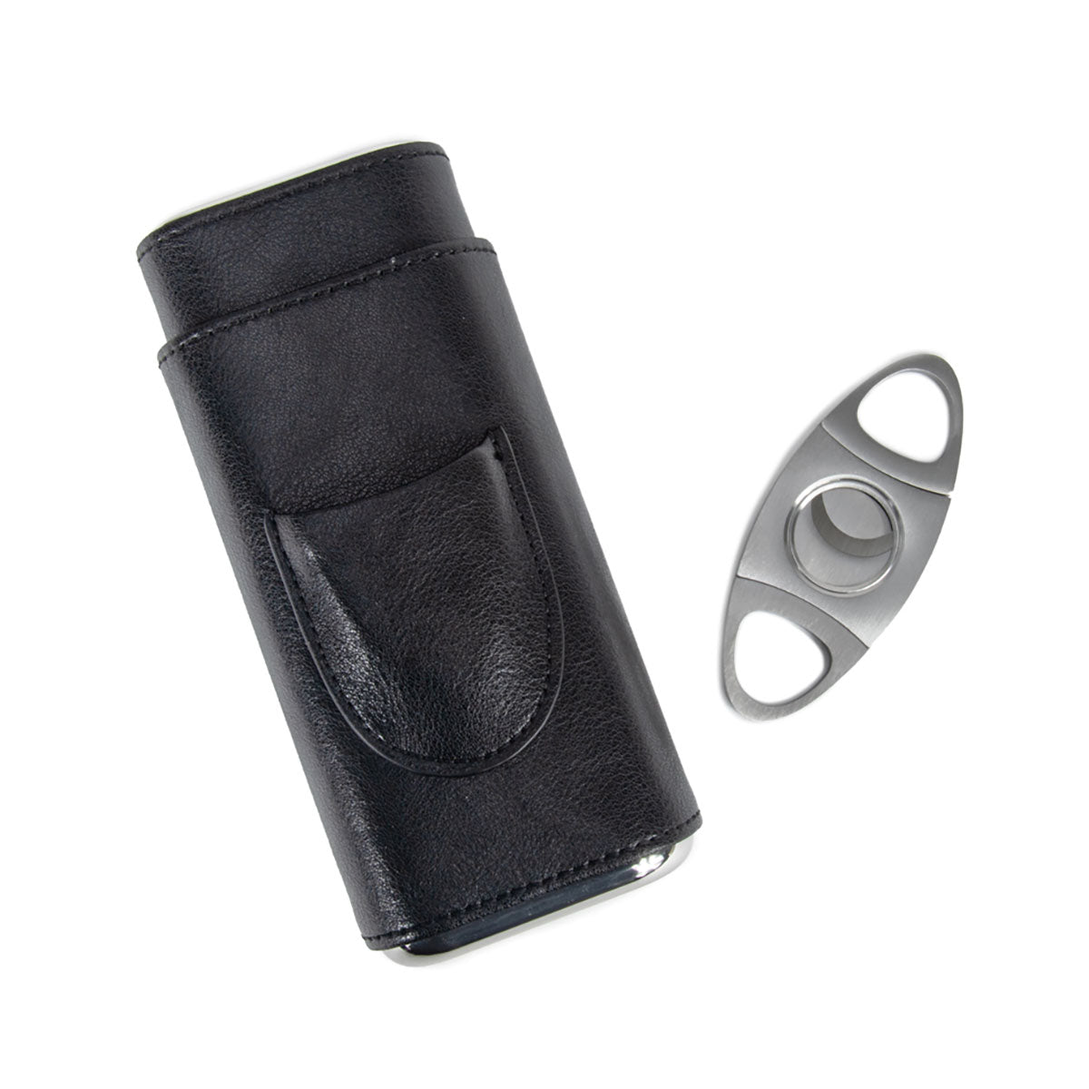 Brouk & Co Ashton 3 Cigar Leather Case with Cutter - image 4