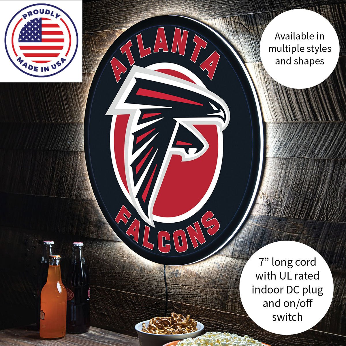 NFL Backlit Full Edge Round Wall Sign - image 9