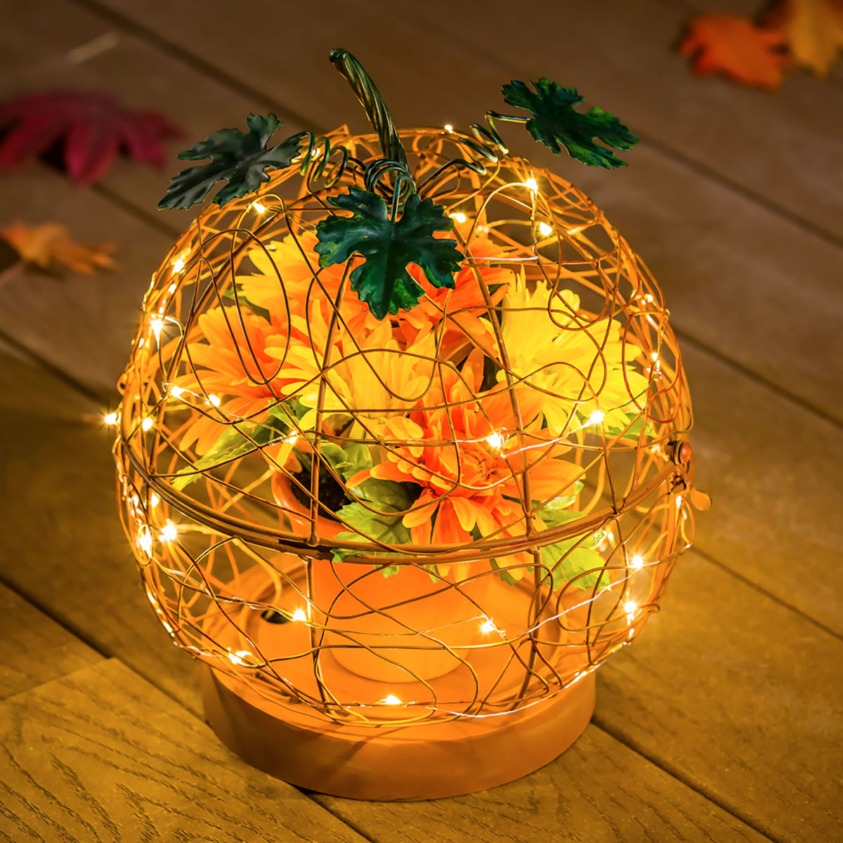 LED Wire Pumpkin Container