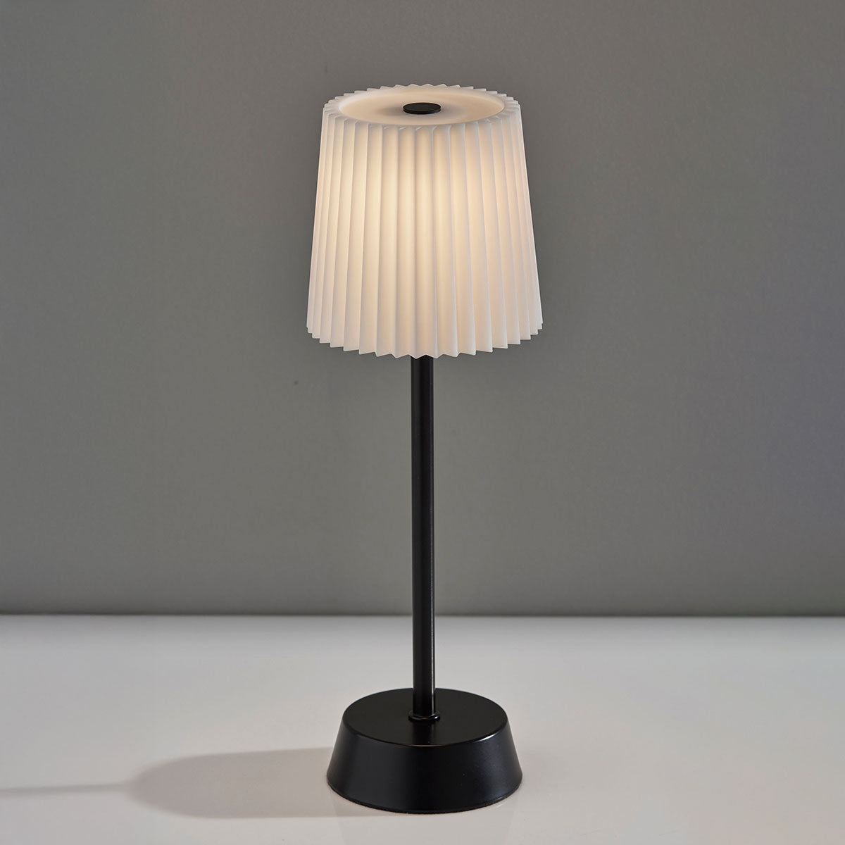 Indoor/Outdoor LED Table Lamp with Pleated Shade - image 2