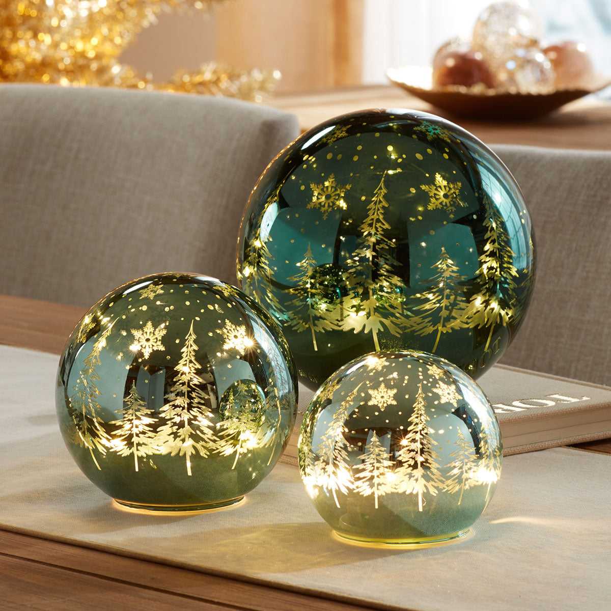 LED Holiday Decor Globe Set (Set of 3) - image 5