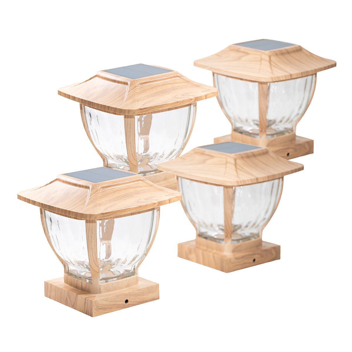 Wave Style Solar Powered Post Lights (Set of 4) - image 11