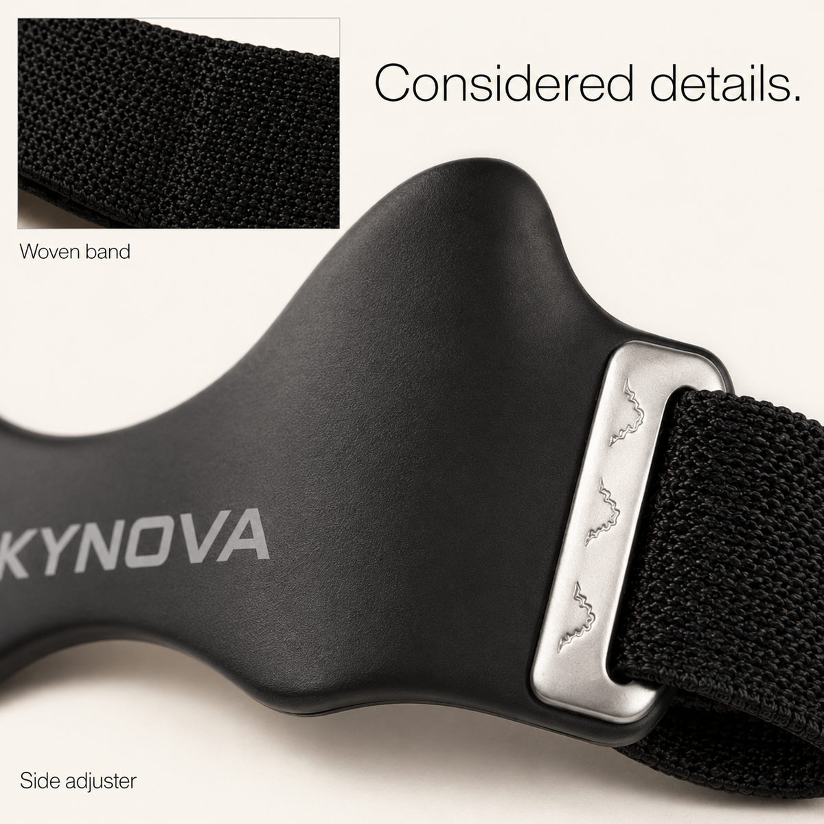 Close-up of Kynova side plate and woven band