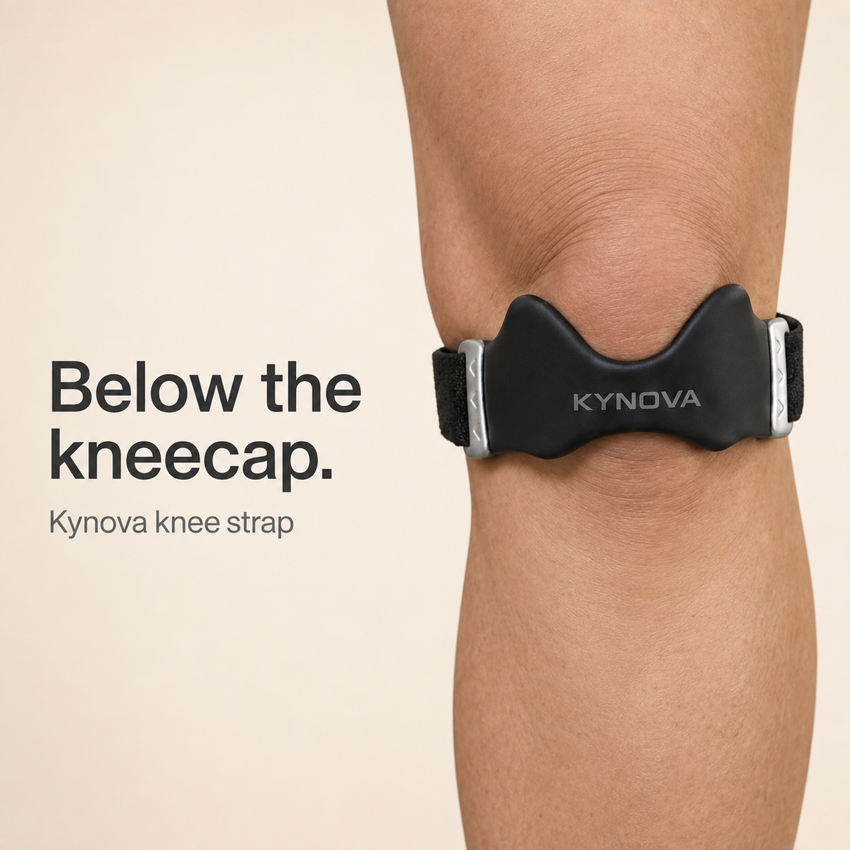 Close-up showing Kynova placement below the kneecap