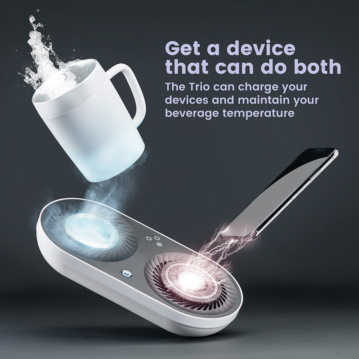 Heating/Cooling Beverage Base with Wireless Charging by Sharper Image - image 6