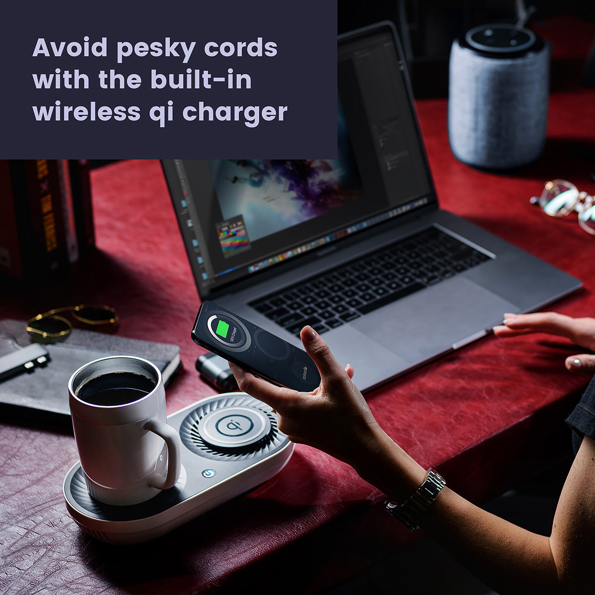 Heating/Cooling Beverage Base with Wireless Charging by Sharper Image - image 7