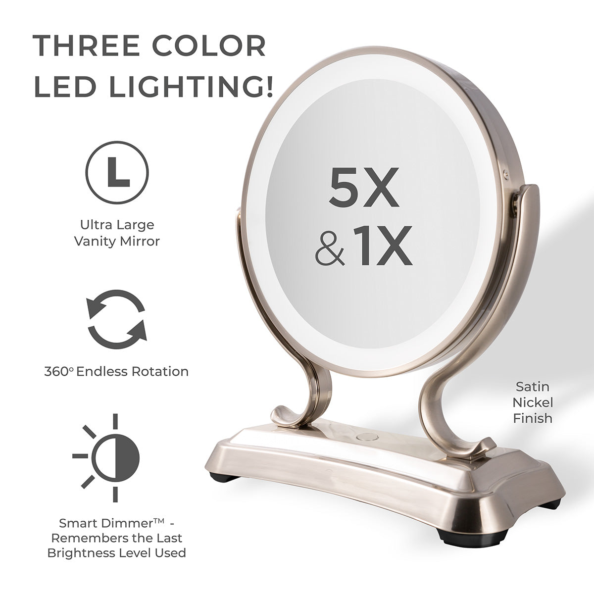 LED Lighted Glamour Makeup Mirror - image 7