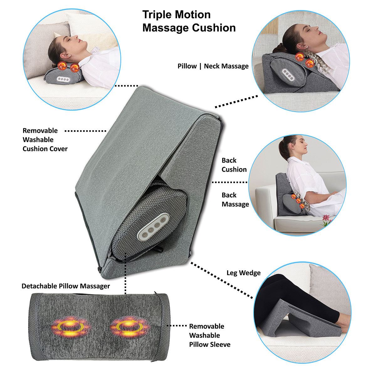 3-in-1 Massage Cushion with Heat - image 2