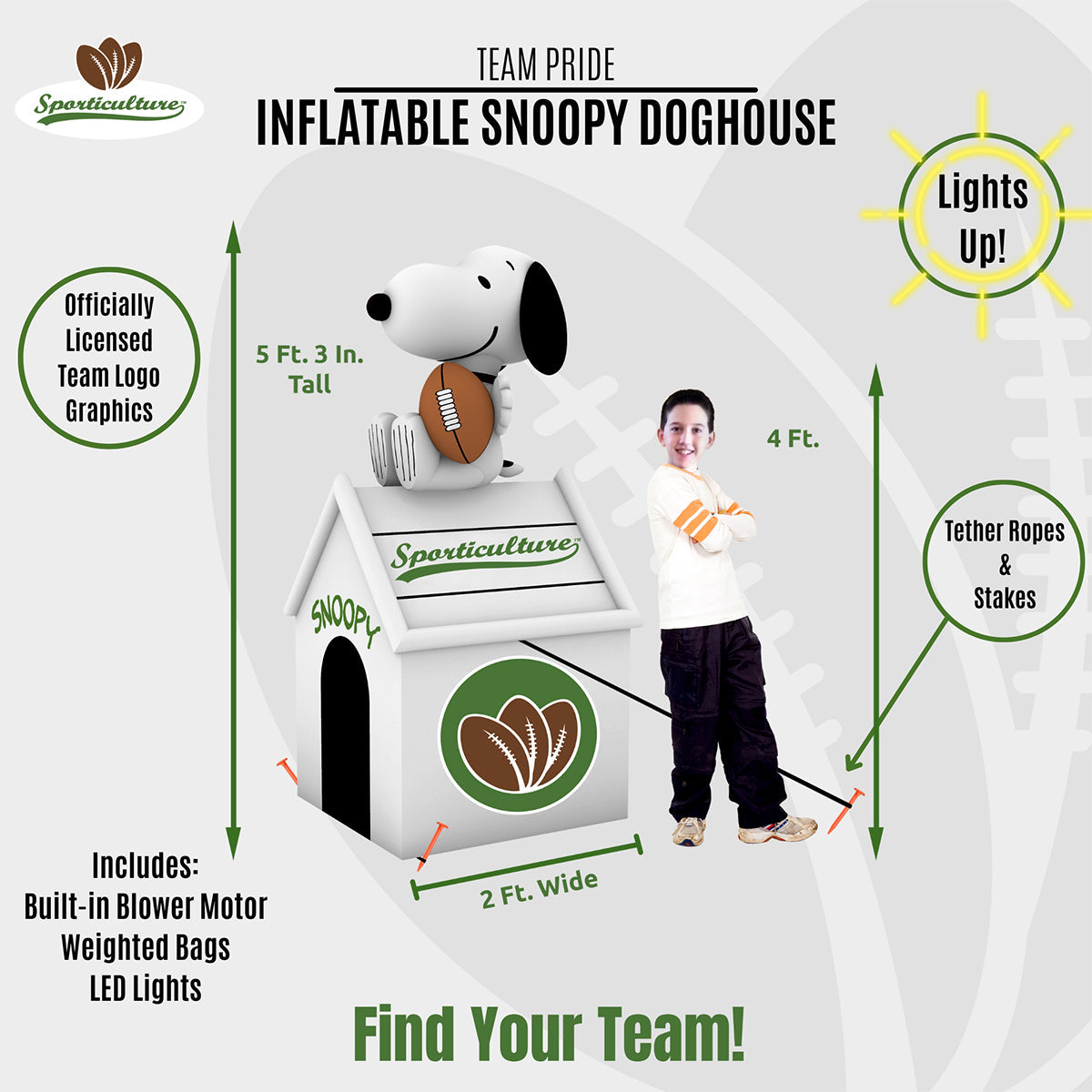 NCAA Inflatable Snoopy™ Doghouse - image 3