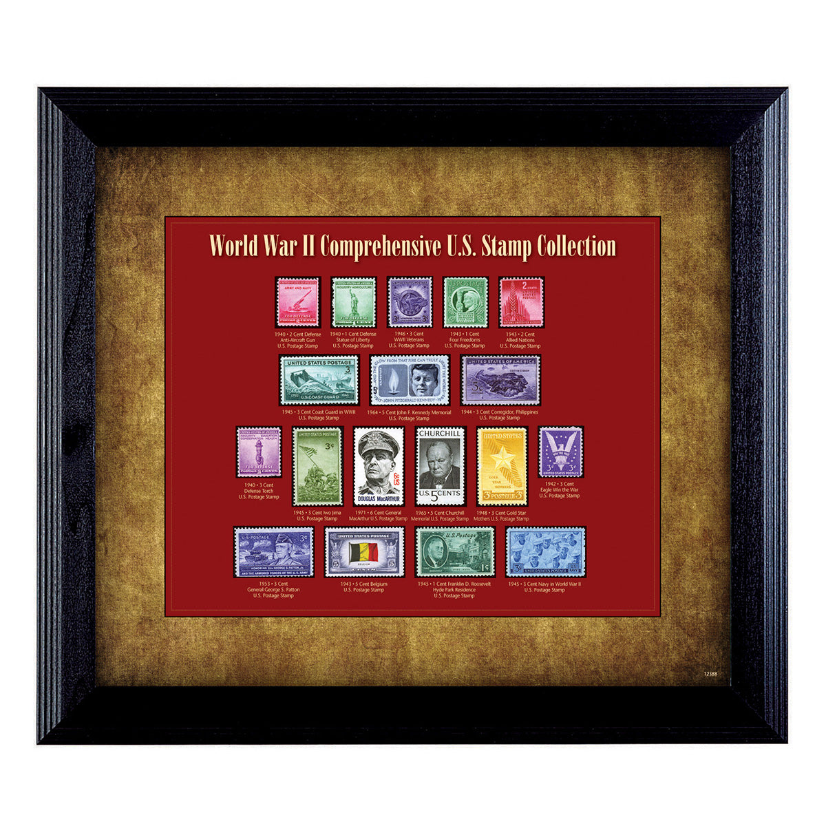 World War II U.S. Stamp Collection Frame