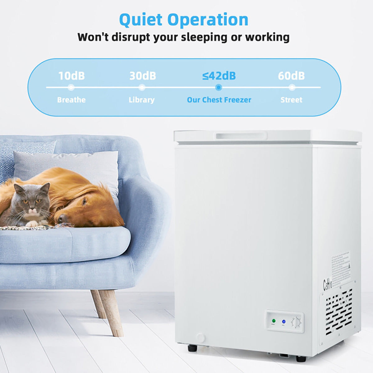Compact Chest Freezer with Removable Storage Basket - image 6