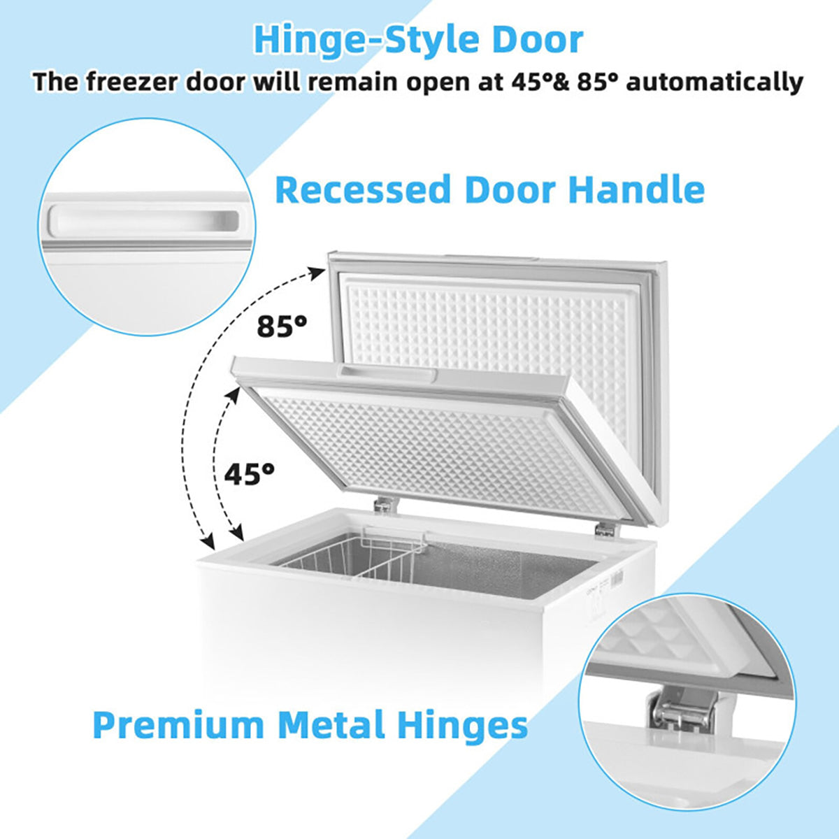 Compact Chest Freezer with Removable Storage Basket - image 17