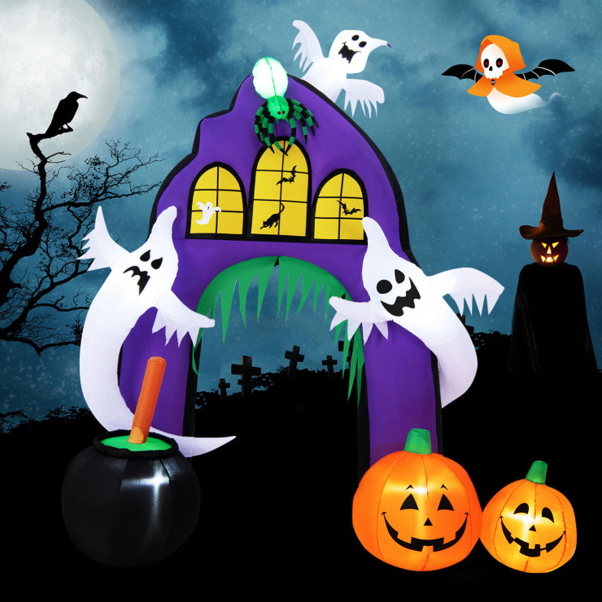 9' Inflatable Halloween Castle Archway - image 8