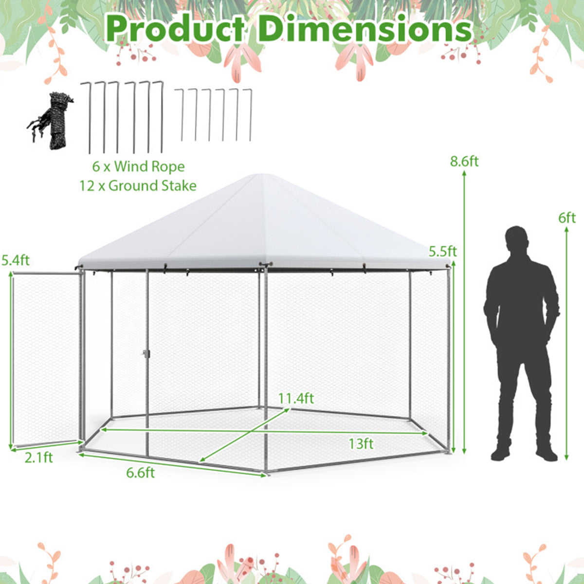 13' Wire Mesh Hexagonal Chicken Coop - image 8