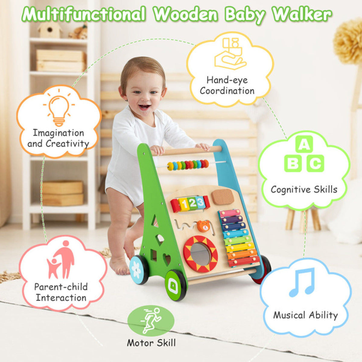 Wooden Push Walker Activity Center - image 3